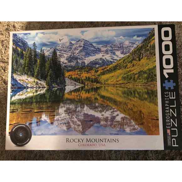 Eurographics ”Rocky Mountains: Colorado, USA” 1000 Piece Puzzle Trees Water - Picture 1 of 2